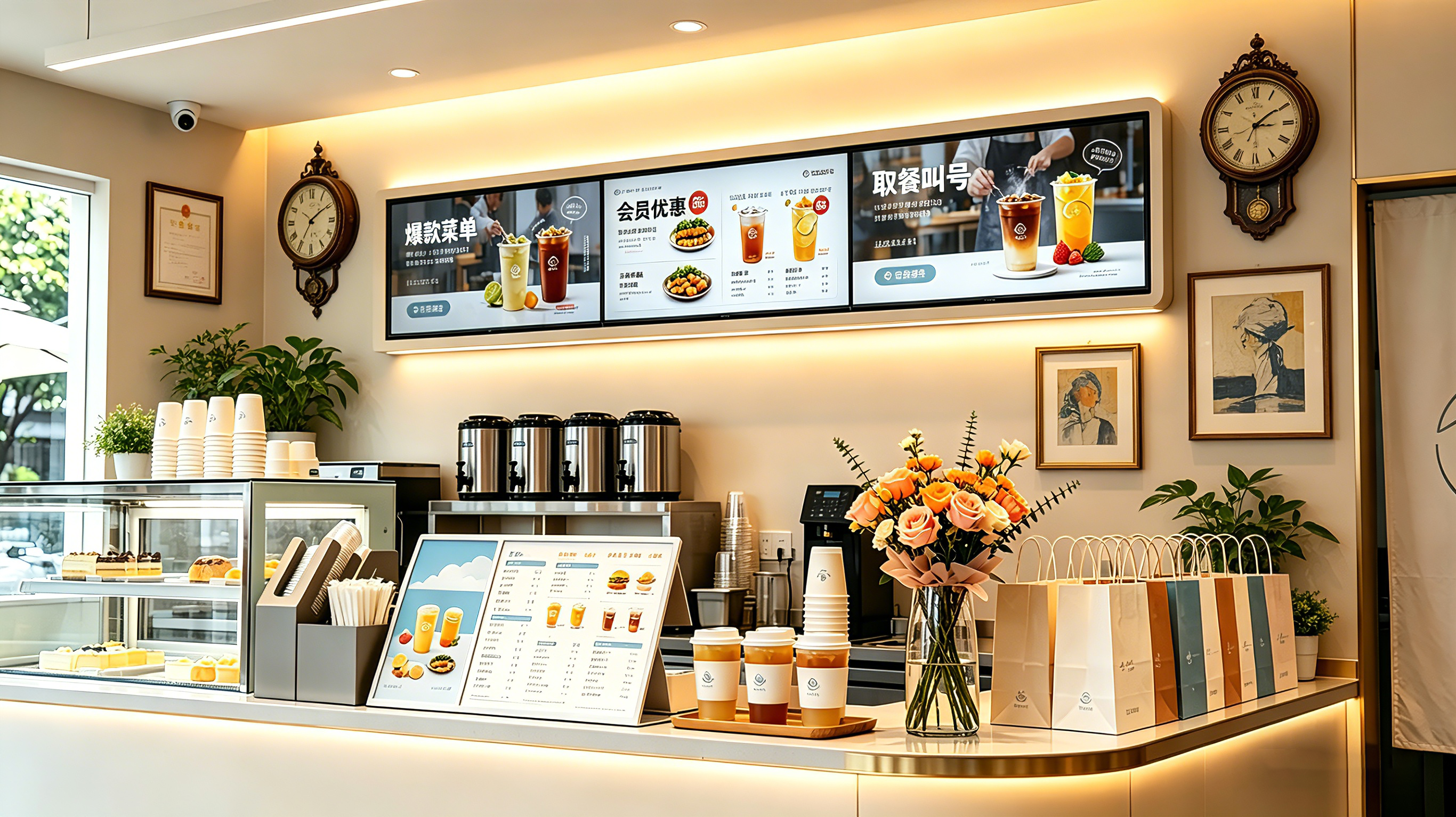视通联合电子 餐饮门店菜单叫号条形屏